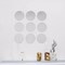 12 Silver 8" Round Acrylic Stickers Mirror Wall Decals Dorm Rooms Decorations